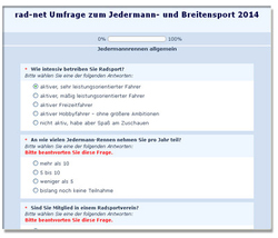 Das Ausfüllen der «rad-net»-Umfrage zum Jedermann- und Breitenradsport in Deutschland dauert rund zwei Minuten. Grafik: rad-net